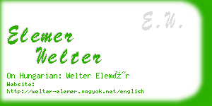 elemer welter business card